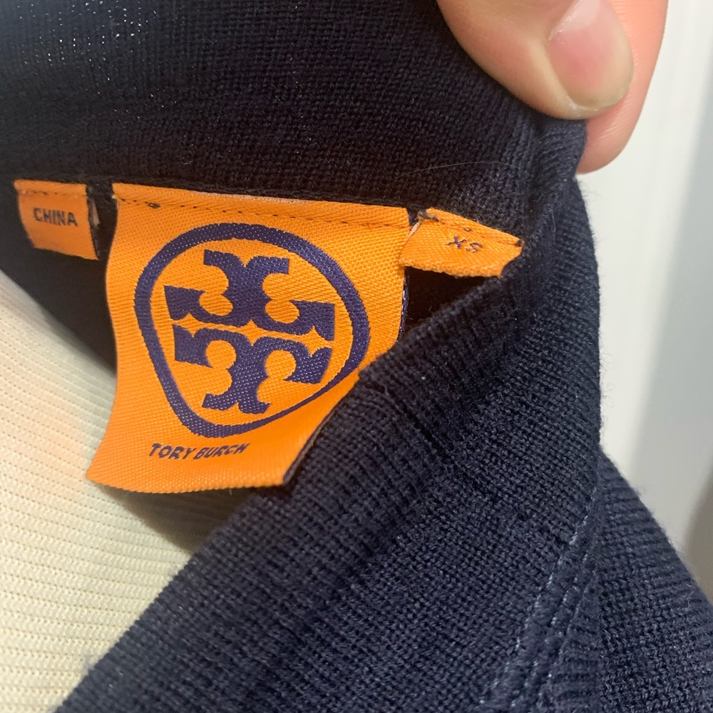 Tory Burch Simone Navy Blue Cardigan XS - Picture 5 of 11